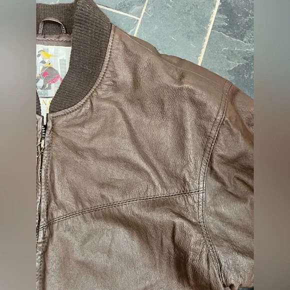 Vintage urban cowboy brown leather bomber - Picture 5 of 16